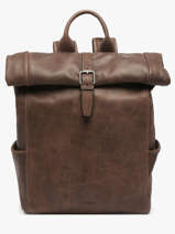 Leather Spider Backpack 2 Compartments Etrier Brown spider ESPI8102