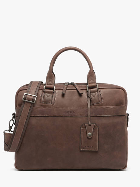 Leather Spider Briefcase 2 Compartments Etrier Black spider ESPI8022