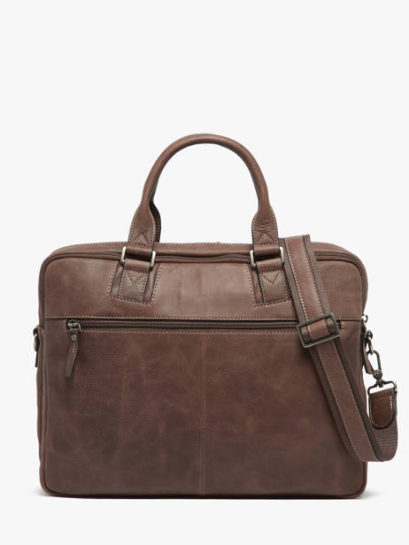 Leather Spider Briefcase 2 Compartments Etrier Black spider ESPI8022 other view 4